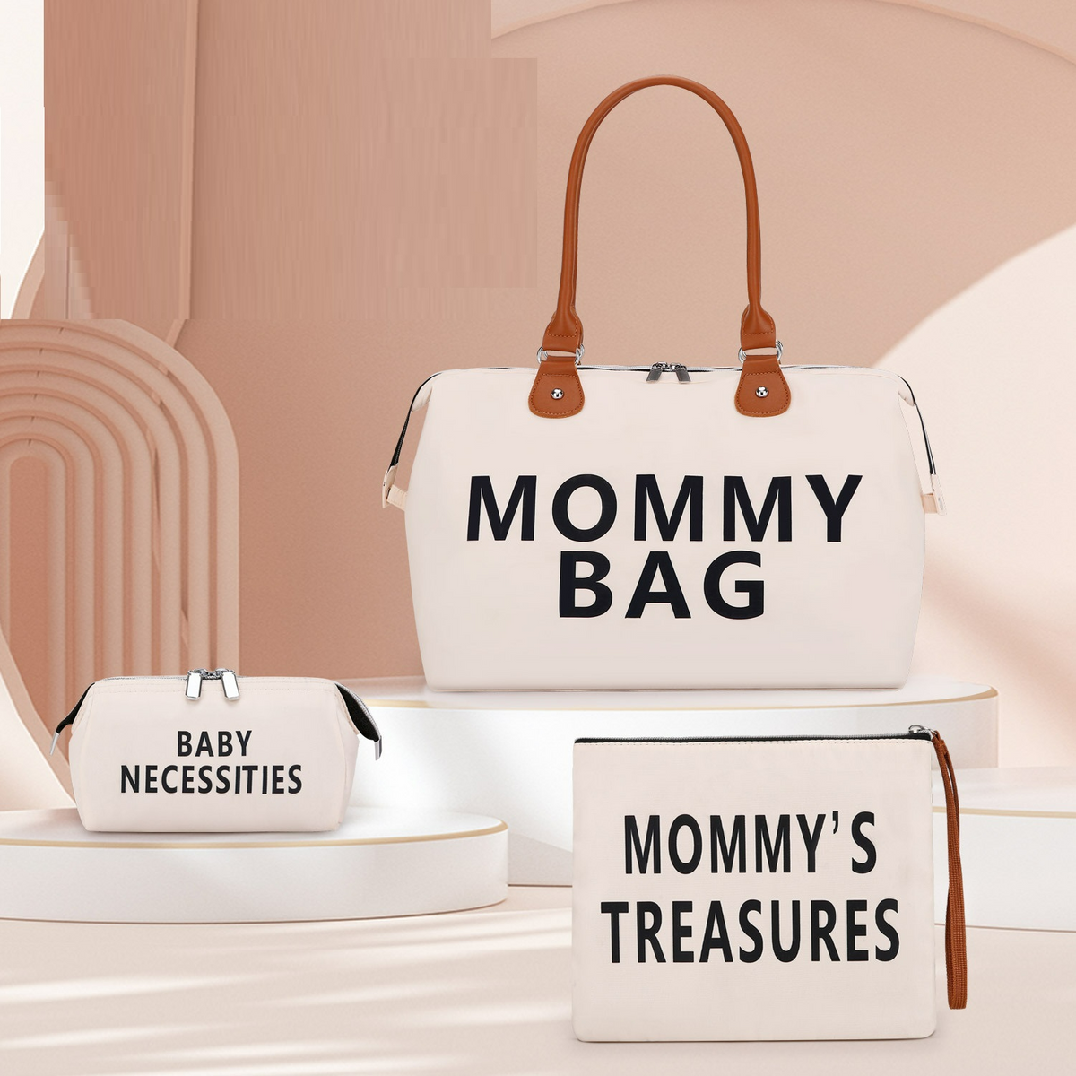 3-teiliges Mamataschen-Set – große Wickeltasche für Babyutensilien