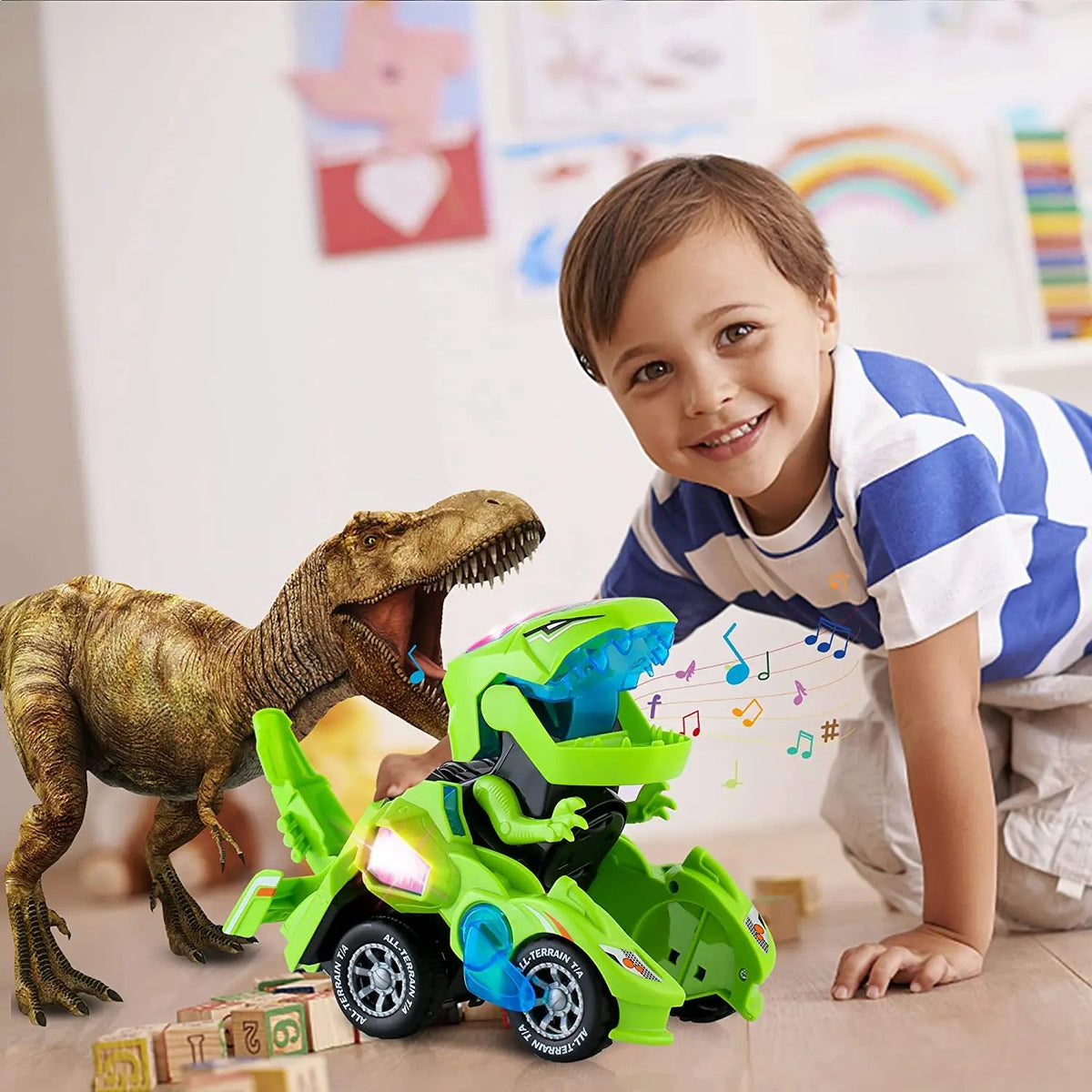 Dino-Transformer Auto – Automatische Verwandlung Mit Licht & Sound