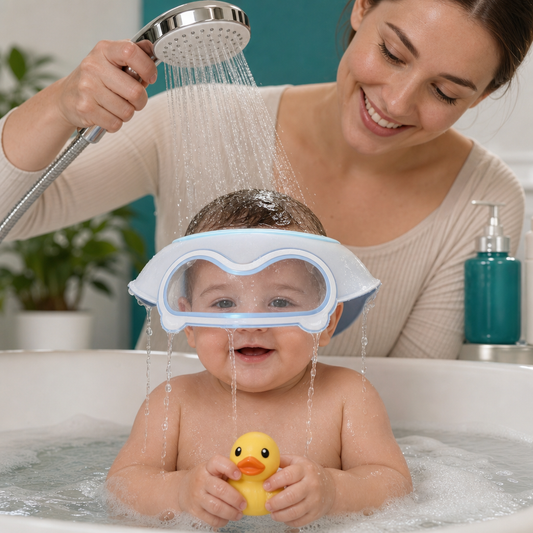 Verstellbarer Baby-Wasser- & Shampoo-Schutzschirm mit 360° Augen- & Ohrenschutz