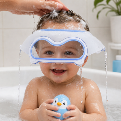 Verstellbarer Baby-Wasser- & Shampoo-Schutzschirm mit 360° Augen- & Ohrenschutz