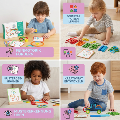 Pädagogisches Montessori Stöcke und Ringe Puzzle Bausteine