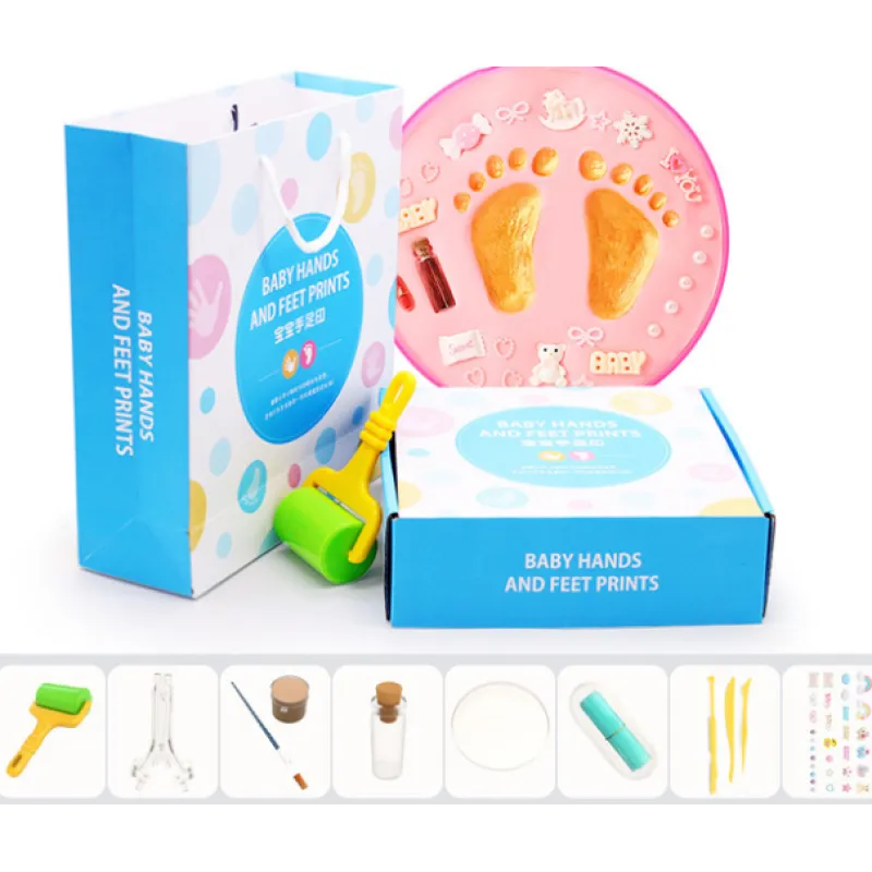 Baby Handabdruck Set mit Ton – Fußabdruck Erinnerung DIY
