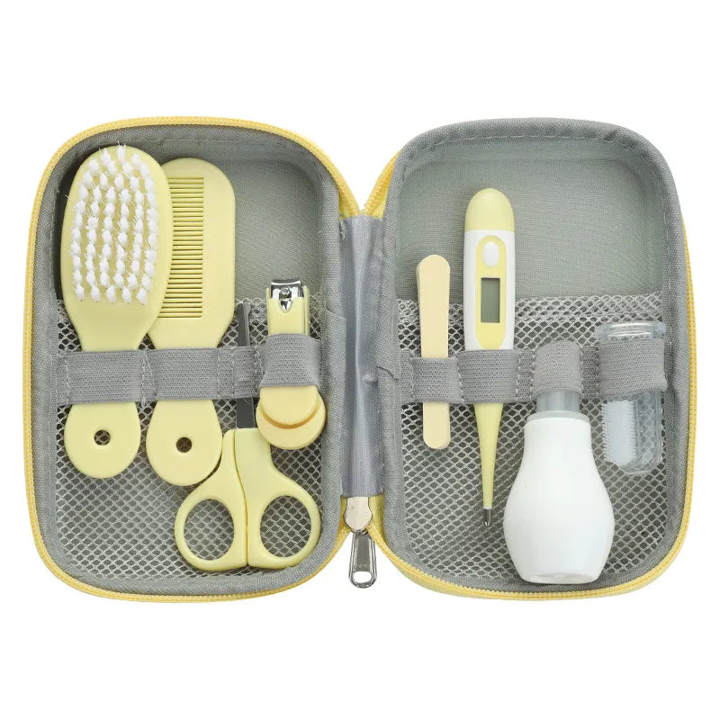 Komplettes Baby Pflege Set mit Nagelknipser, Fieberthermometer, Bürste und Kamm