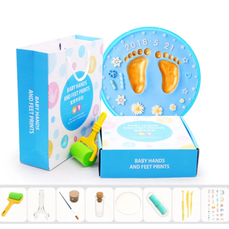 Baby Handabdruck Set mit Ton – Fußabdruck Erinnerung DIY