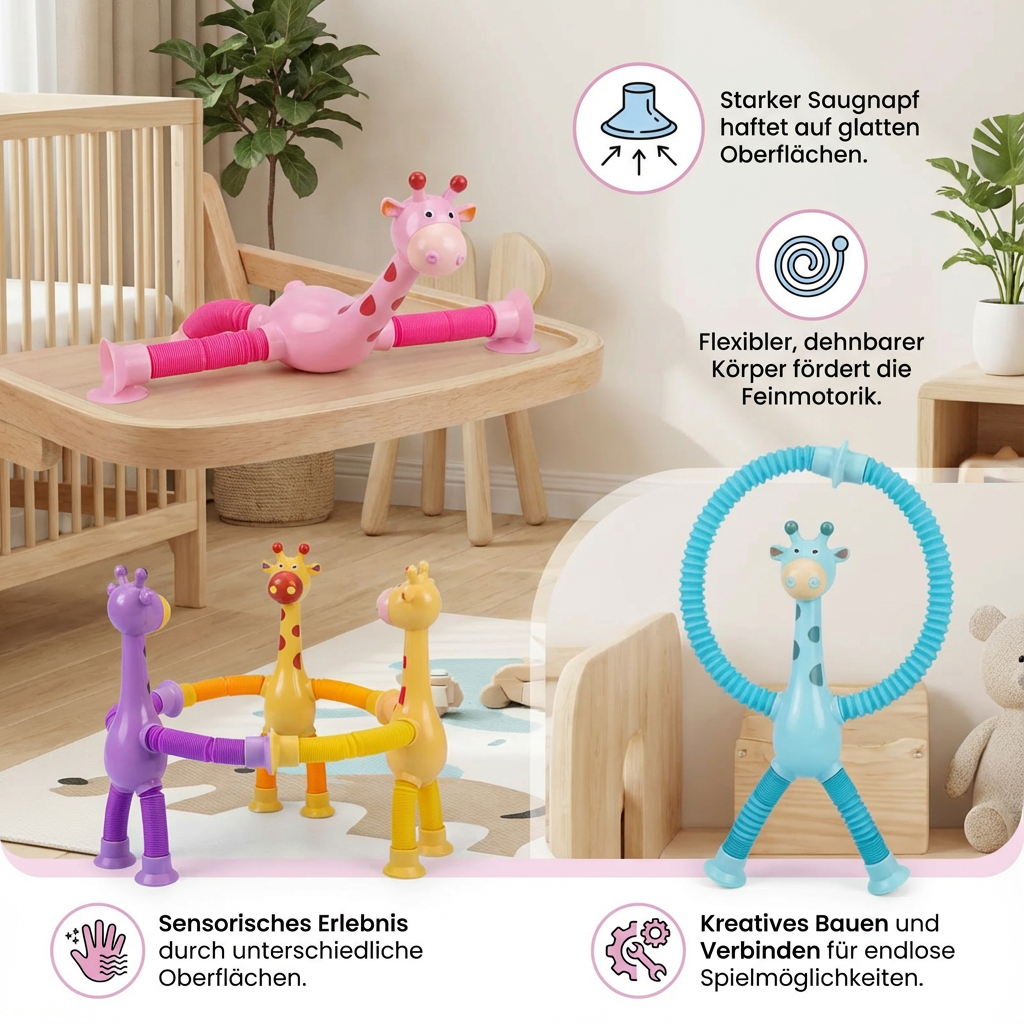 Sensorische Saugnapf Giraffe Baby Spielzeug