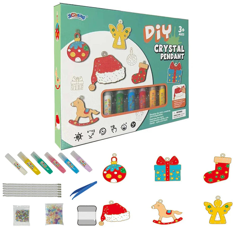 DIY Weihnachts-Kristall-Anhänger Set – Kreatives Malen Für Kinder Mit Weihnachtsmotiven
