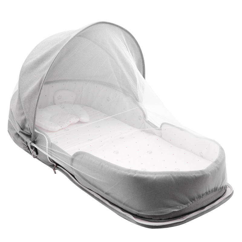 Baby Reisebett mit Wickeltasche – Tragbares 2-in-1 Bett für Unterwegs