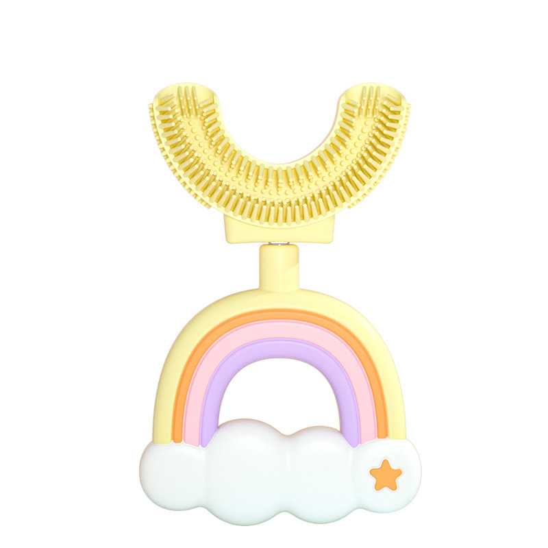 Silikon Kinderzahnbürste U-Design Regenbogen