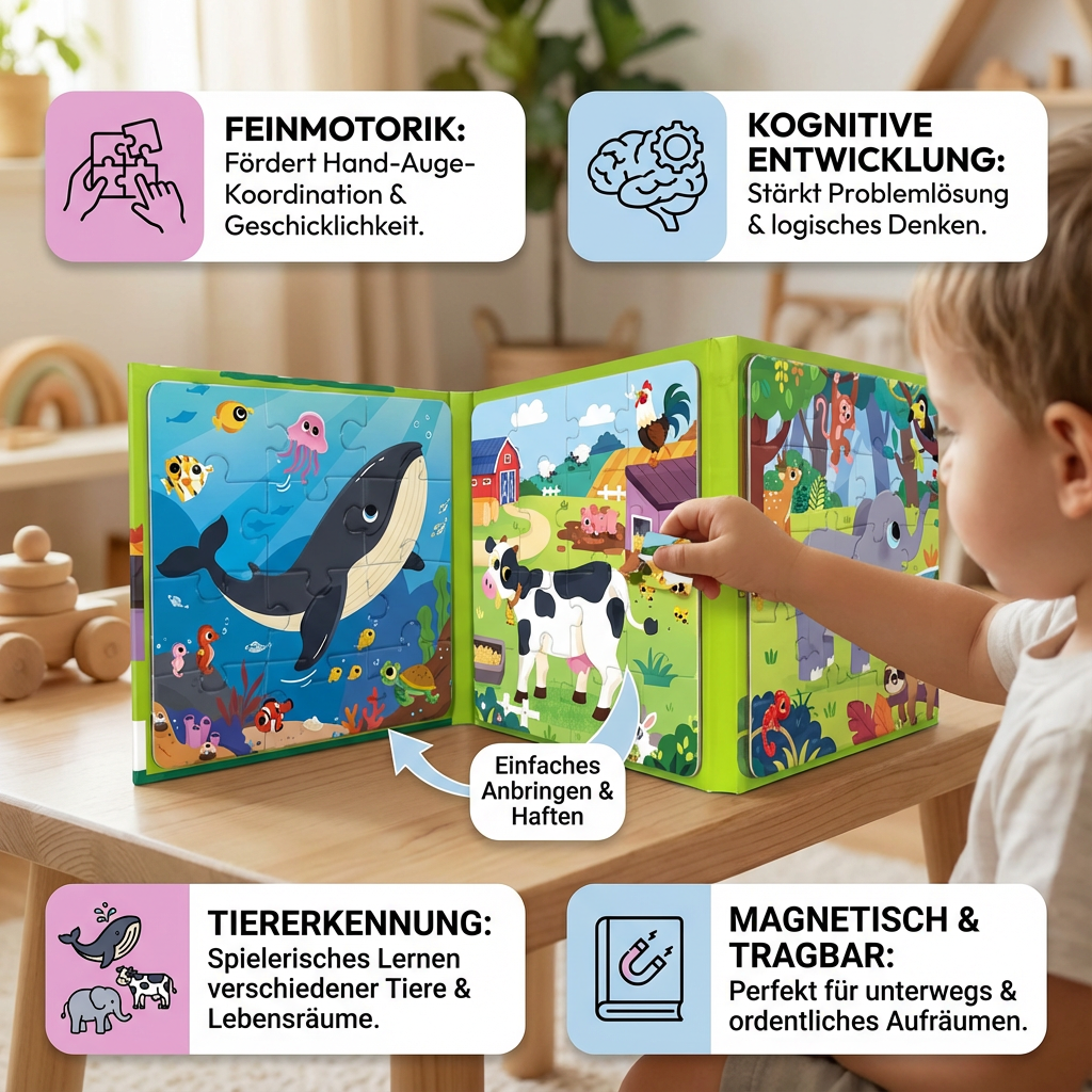 Magnetisches Montessori Puzzle Buch