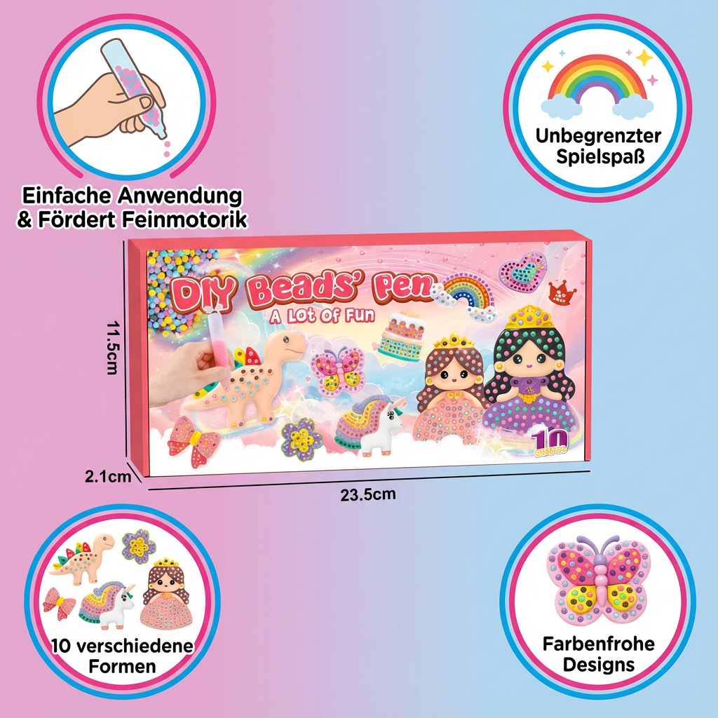 Zauberhafte Perlenmalerei – DIY Set für Kinder