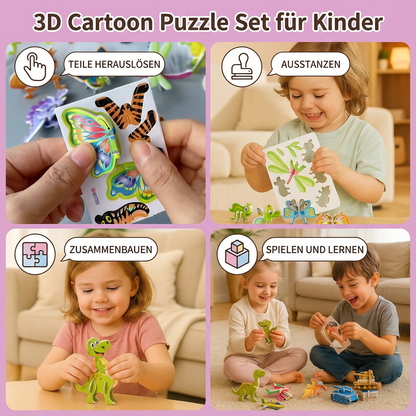3D Cartoon Puzzle Set für Kinder