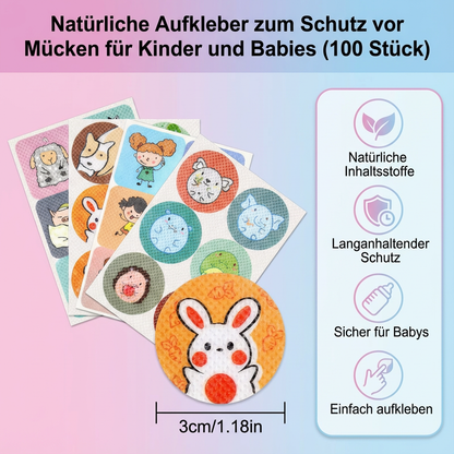 Natürliche Aufkleber zum Schutz vor Mücken für Kinder und Babies (100 Stück)