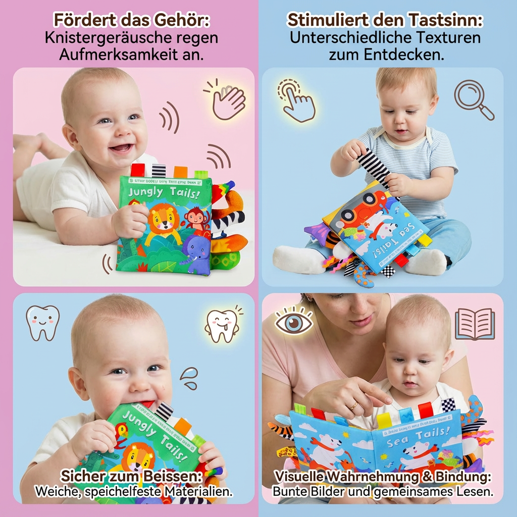 Sensorisches Knister Geschichten Buch für Kleinkinder