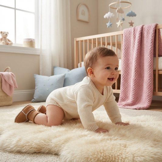 Gefütterte Baby Winter Socken Schuhe in Wildleder Optik