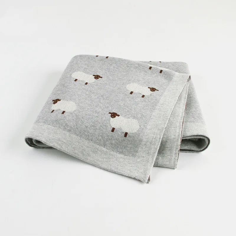 Niedliche Babydecke mit Schaf-Muster – Weiche und warme Decke für Kinderwagen