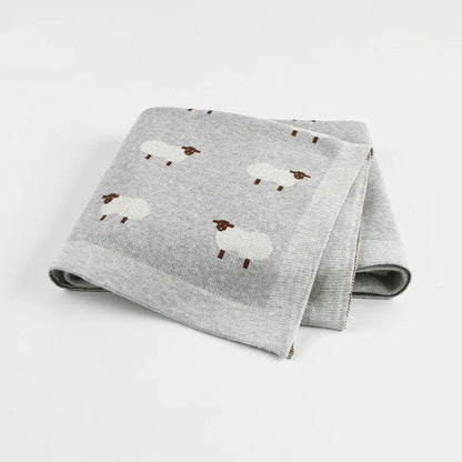 Niedliche Babydecke mit Schaf-Muster – Weiche und warme Decke für Kinderwagen
