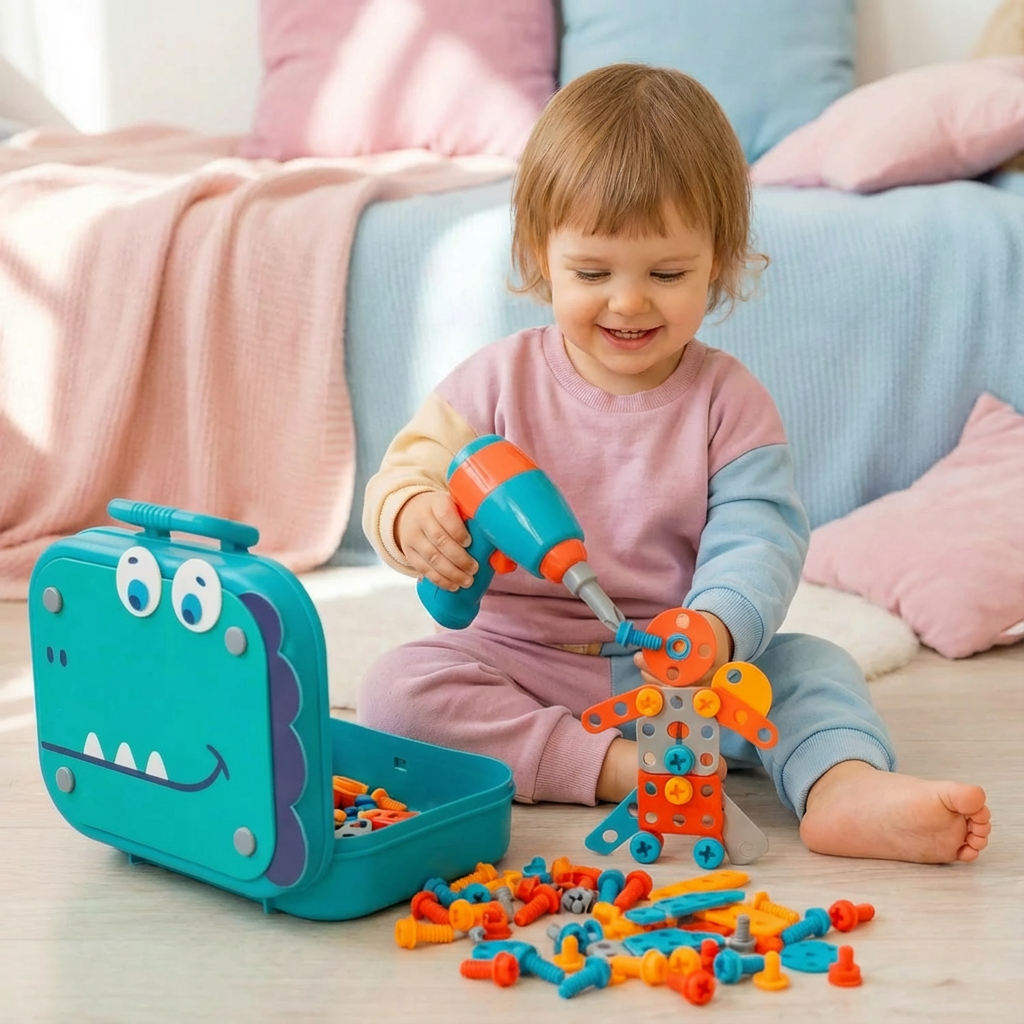 Handwerker Bauset für Kinder im Niedlichen Dino Design