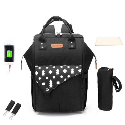Baby Wickelrucksack mit USB-Anschluss – Multifunktionaler Rucksack für Eltern