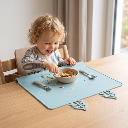 BabySafe praktische & hygienische Silikon-Babytischmatte mit erhöhtem Rand