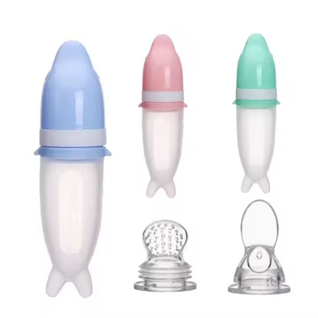 Silikon Quetschflasche für Babys – Fütterlöffel mit Skala