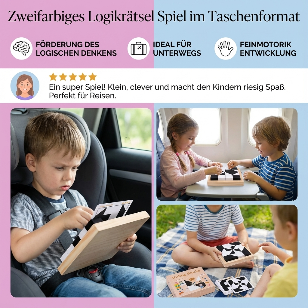 Zweifarbiges Logikrätsel Spiel im Taschenformat