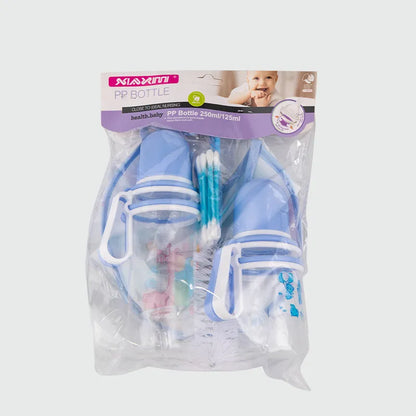 Baby Pflege Set mit Flaschen, Lätzchen & Reinigungsbürste