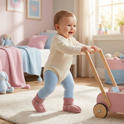 Gefütterte Baby Winter Socken Schuhe in Wildleder Optik