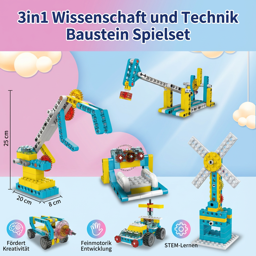 3in1 Wissenschaft und Technik Baustein Spielset