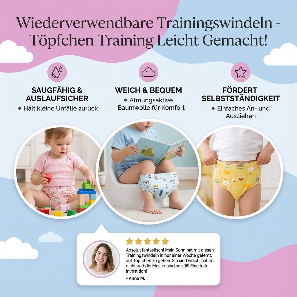 Wiederverwendbare Trainingswindeln - Töpfchen Training Leicht Gemacht!