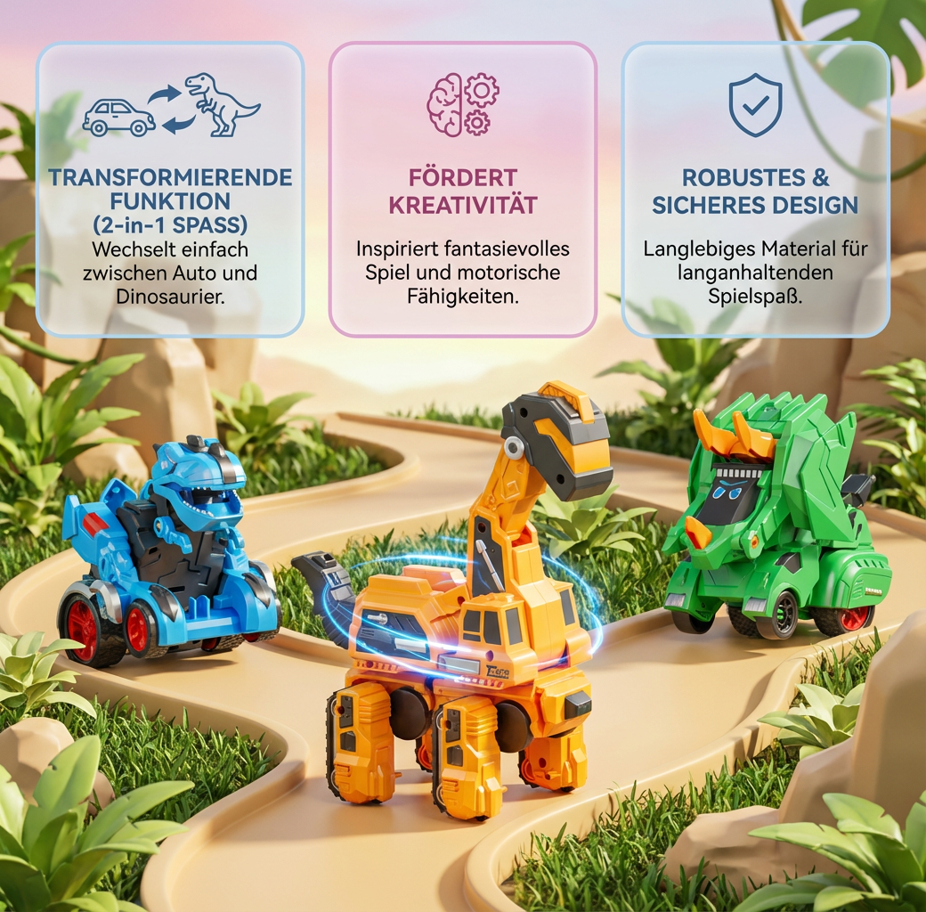 Transformierende Dinosaurier Autos