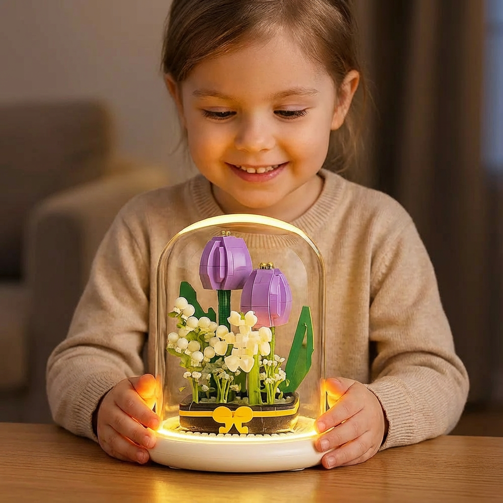 Edle Baustein Blume im Glas