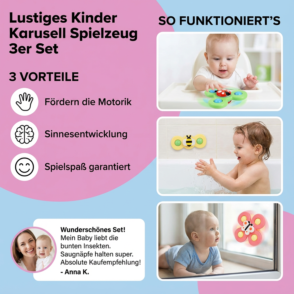 Lustiges Kinder Karusell Spielzeug 3er Set