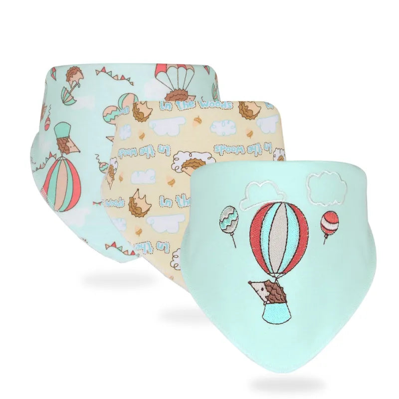 Baby-Schal-Lätzchen-Set - Weiche Dreieckstücher mit niedlichen Motiven