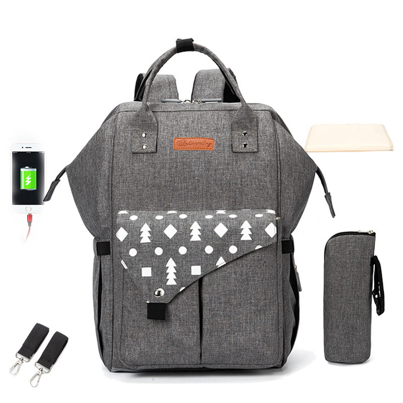 Baby Wickelrucksack mit USB-Anschluss – Multifunktionaler Rucksack für Eltern