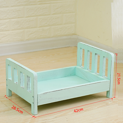 Holzbett für Neugeborenen Fotoshooting – Vintage Babybett Requisite für Fotografie