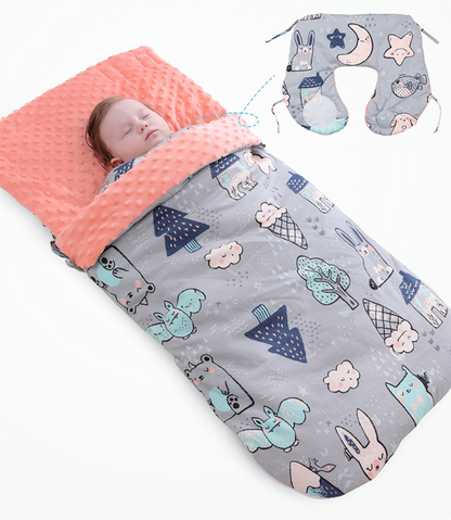 Baby Schlafsack mit Kapuze – Minky Decke für Neugeborene