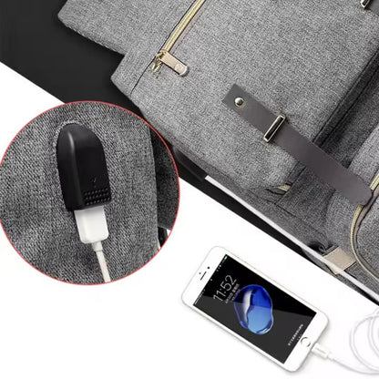 Wickelrucksack mit USB-Anschluss – Baby Rucksack mit Flaschenwärmer & Ladefunktion