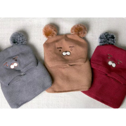 Baby Wintermütze mit Ohren – Warme Strickmütze mit Fleecefutter und Tiermotiv