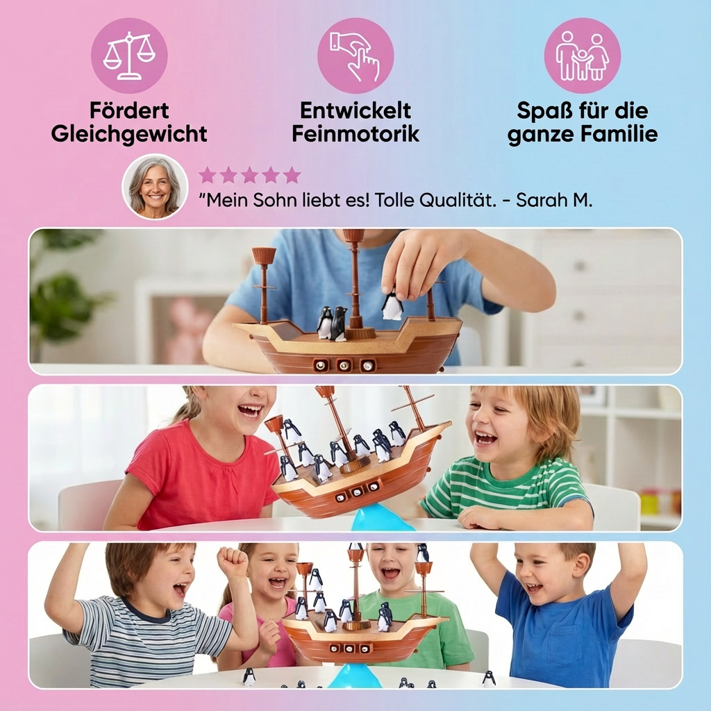 Pinguin Piraten Schiff Gleichgewichtsspiel