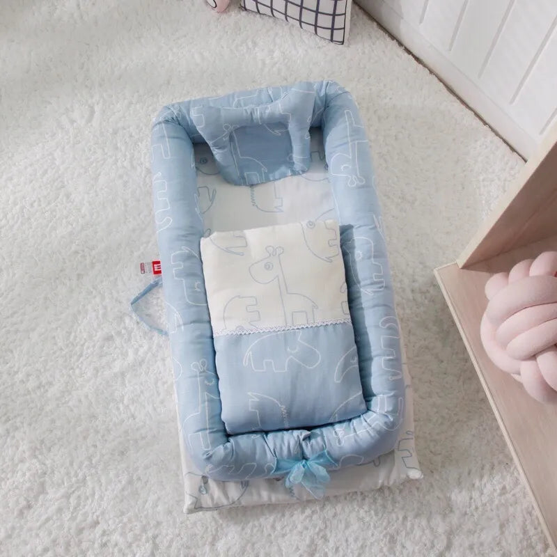 Baby Nestchen mit Matratze – Tragbares Babynest für Neugeborene & Kleinkinder