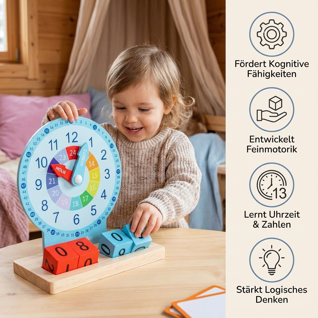 Pädagogisches Montessori Uhrzeit Lernspielzeug