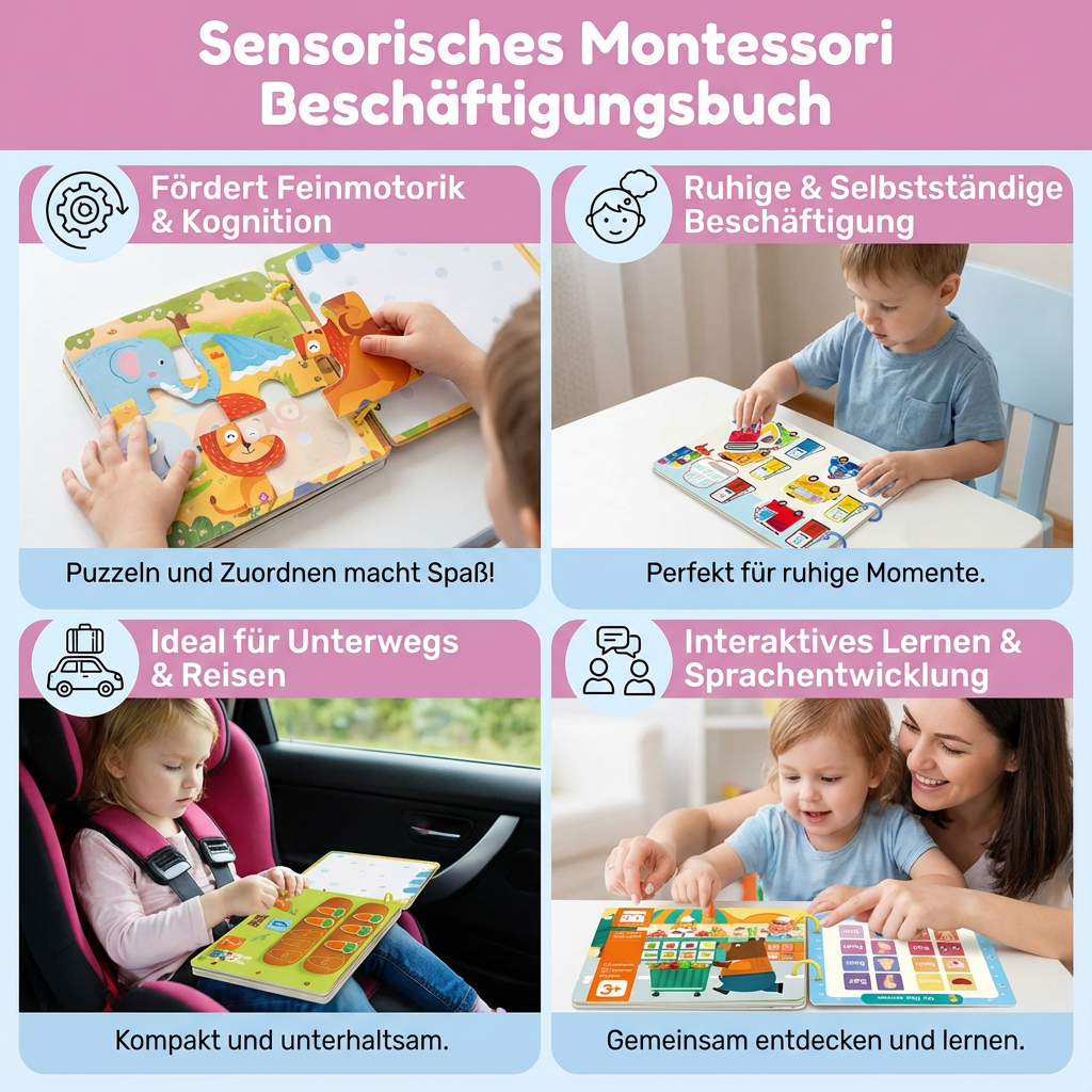 Sensorisches Montessori Beschäftigungsbuch