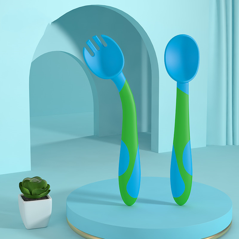 Kinder Löffel und Gabel Set – Rutschfestes Baby Besteck mit ergonomischem Griff