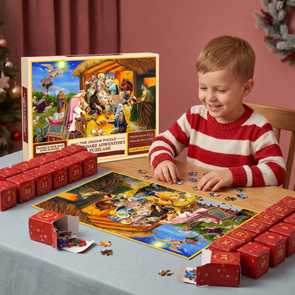 Weihnachts-Puzzle-Adventskalender – 24-Tage-Countdown-Set mit 1008 Teilen