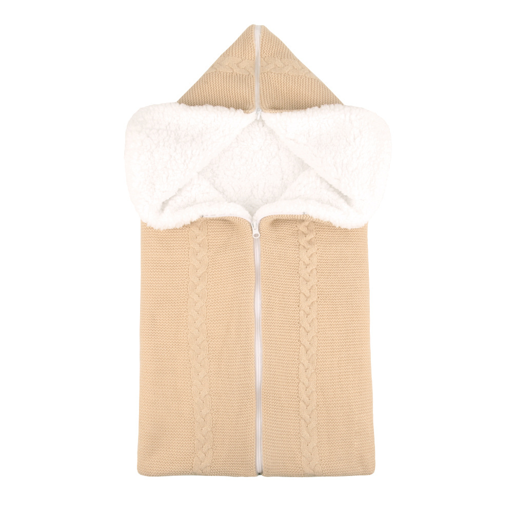 Baby Schlafsack mit Kapuze – Weicher und Warmer Strick-Schlafsack