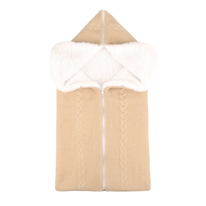 Baby Schlafsack mit Kapuze – Weicher und Warmer Strick-Schlafsack
