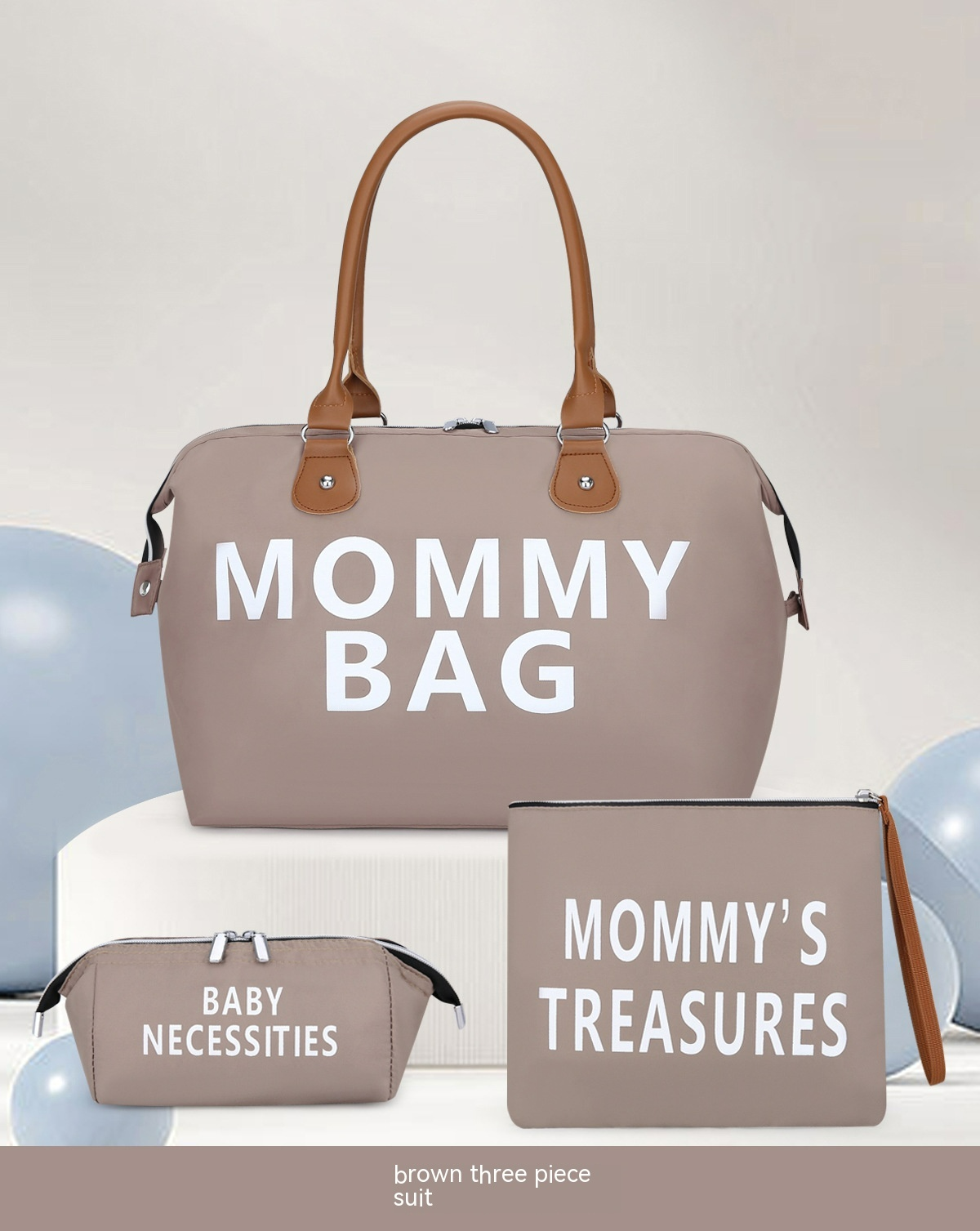 3-teiliges Mamataschen-Set – große Wickeltasche für Babyutensilien