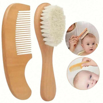 Baby Haarpflege Set mit Bürste und Holzkamm