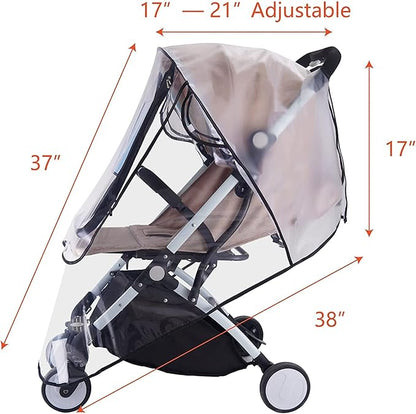 Kinderwagen Regenschutz – Transparente Wetterschutzhaube für Buggy