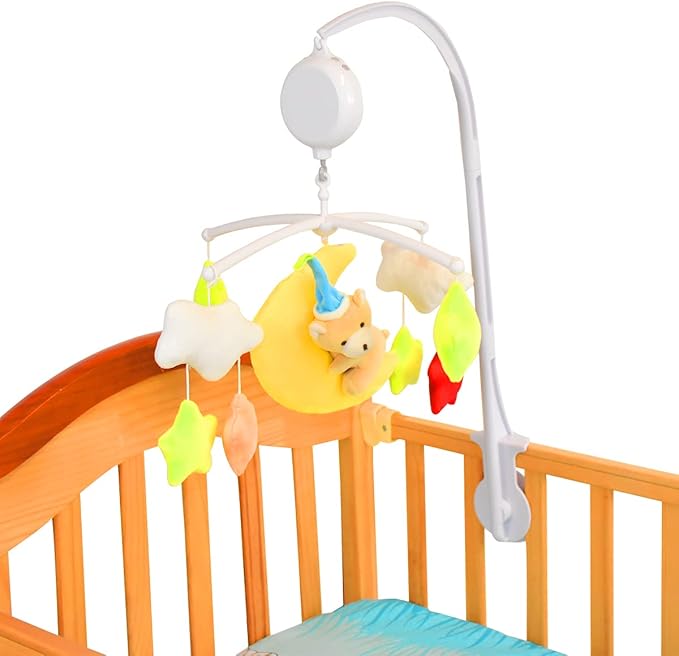 Musik Baby Mobile mit Plüschfiguren – für Kinderwagen & Babybett